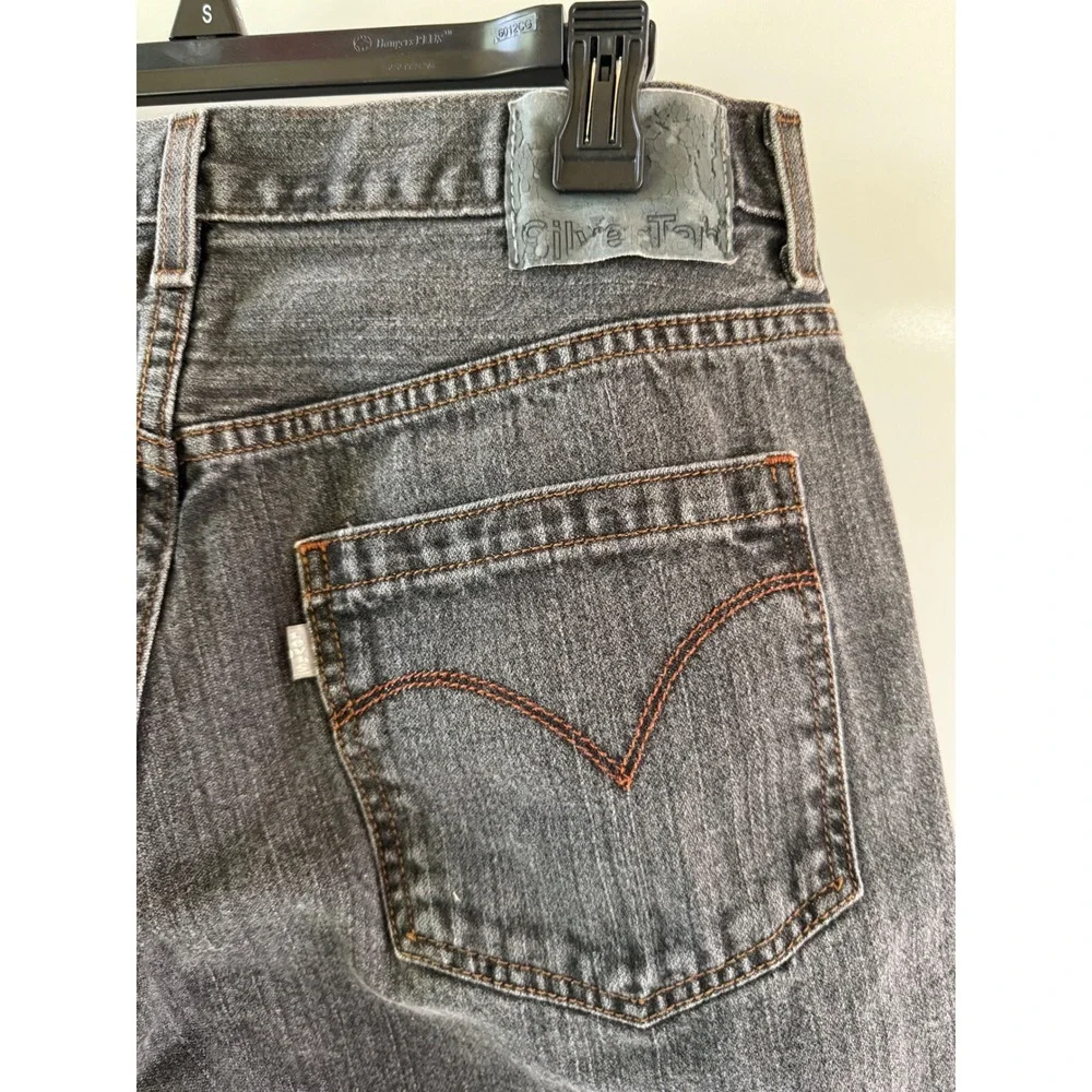 Levis SilverTab Baggy Jeans Mens 36x32 Faded Black Denim 90s Vintage Style